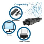 C5 1.2m UK Laptop Power Cord (BS 1363 to IEC 60320 C5) Black - Image 3