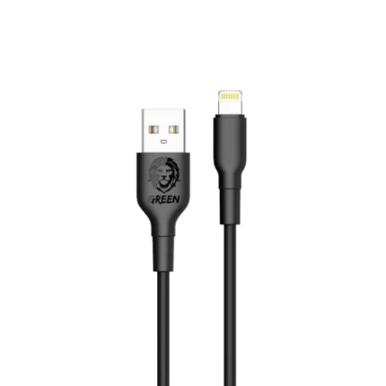 Green Lion PVC Lightning Cable 1m 2A – Black