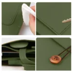 PU Leather Laptop Bag Notebook Case Carrying Briefcase for Macbook Air 13.3 14 15.6 – Dark Green - Image 4