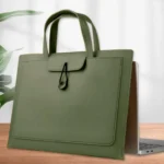 PU Leather Laptop Bag Notebook Case Carrying Briefcase for Macbook Air 13.3 14 15.6 – Dark Green - Image 6