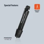 Porodo Professional Gimbal Tripod – Black - Image 2