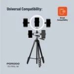 Porodo Professional Gimbal Tripod – Black - Image 3