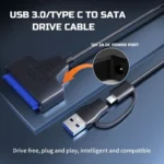 USB 3.0 to SATA Cable USB 3 .0 C Driver Cable High Speed 6Gbps Support 2.5 Inch HDD SSD Hard Drive 22 Pin Adapter – USB 3 .0 C- A- DC3.5 - Image 2