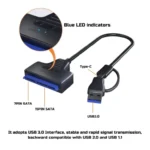 USB 3.0 to SATA Cable USB 3 .0 C Driver Cable High Speed 6Gbps Support 2.5 Inch HDD SSD Hard Drive 22 Pin Adapter – USB 3 .0 C- A- DC3.5 - Image 4