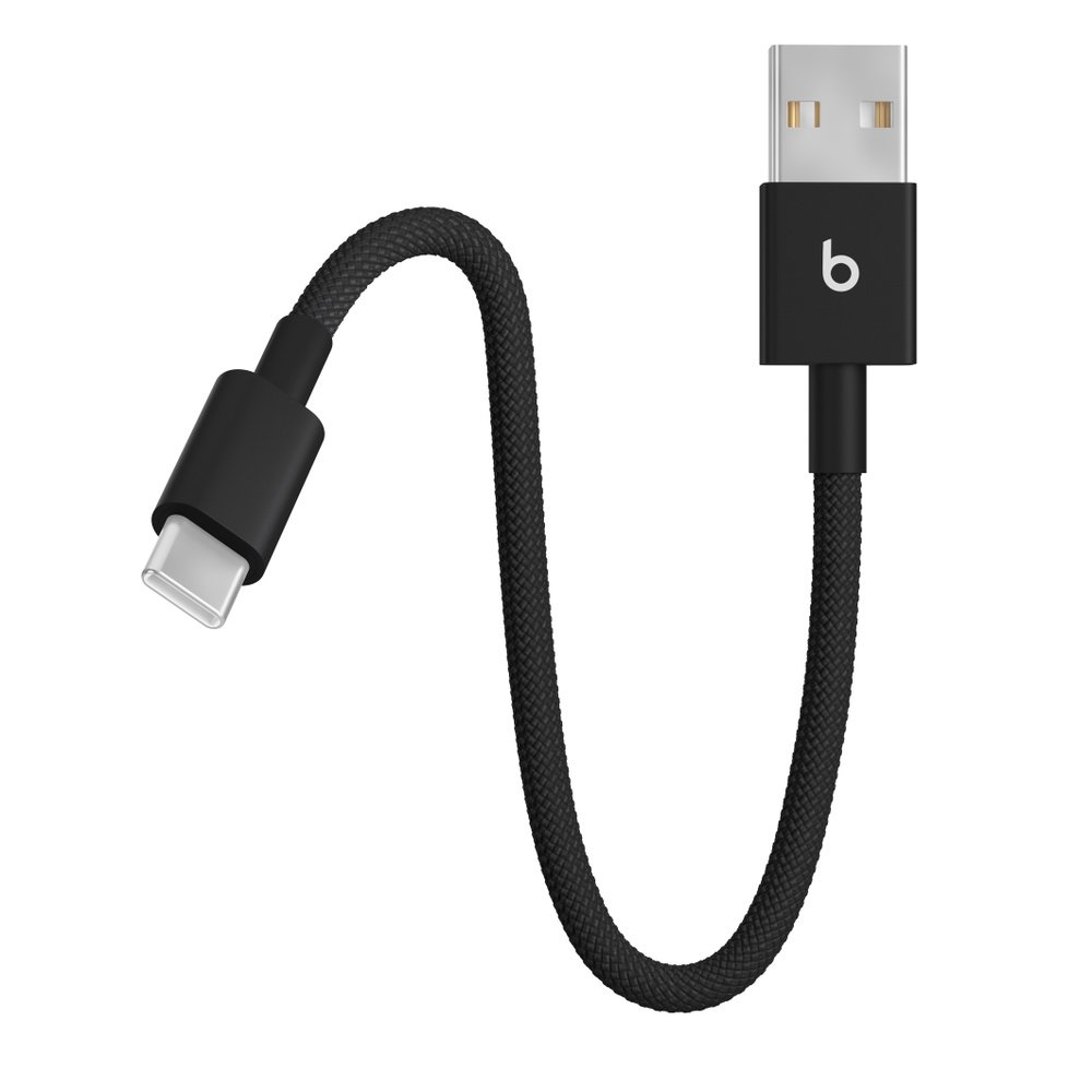Beats USB-A to USB-C Woven Short Cable 20 cm - Bolt Black - Image 2