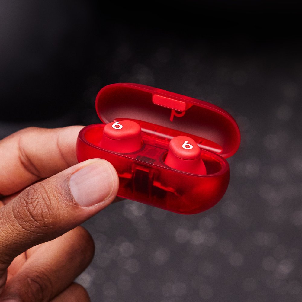 Beats Solo Buds True Wireless Earbuds - Transparent Red - Image 4
